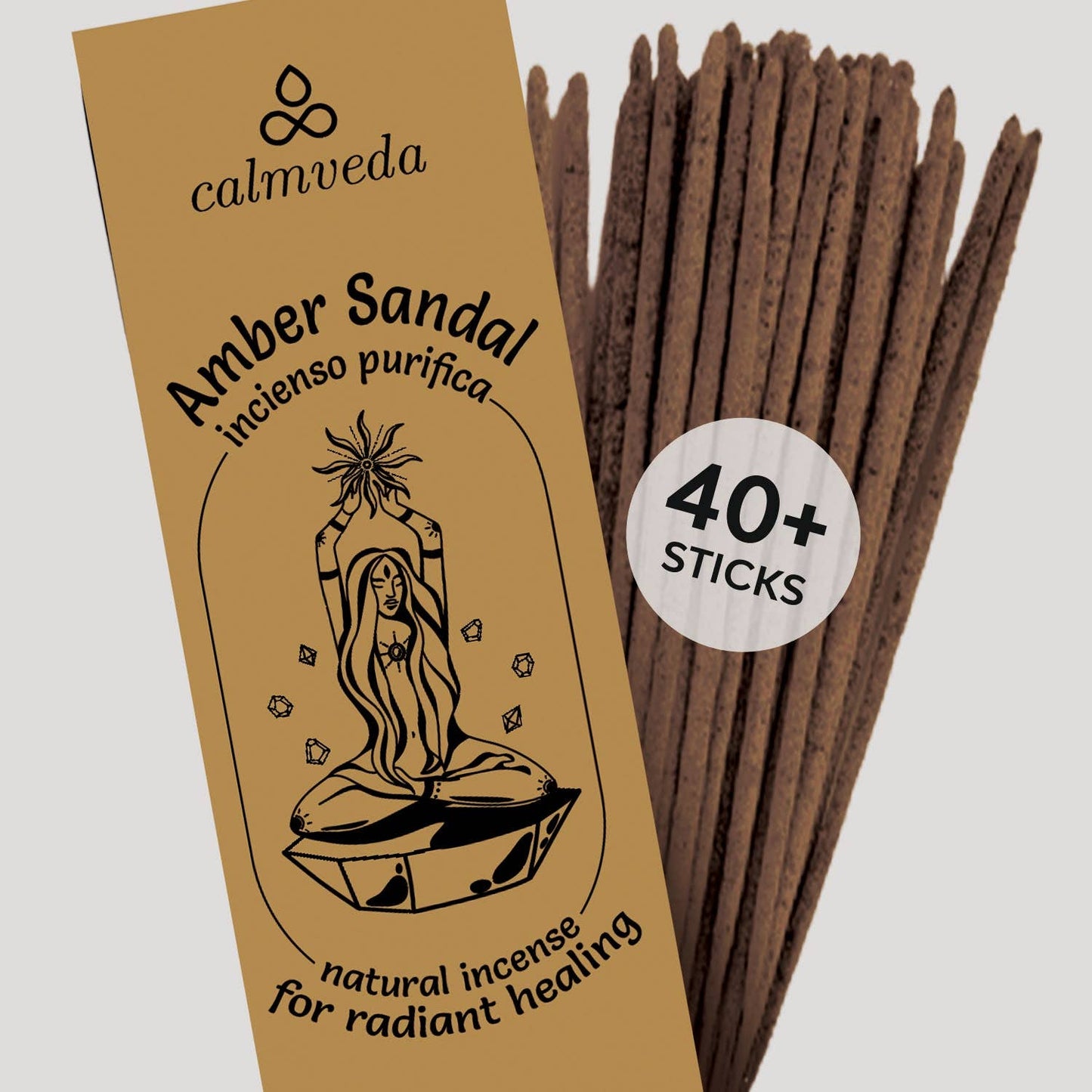 Calmveda Incense & Aromatherapy - Charcoal Based Resin Incense Sticks Large Set - 90 grams