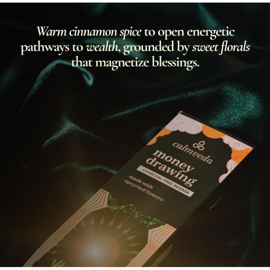 Calmveda Incense & Aromatherapy - CALMVEDA Attract Money Incense Sticks - for Manifestating Abundance (80+ Sticks) with Aventurine Crystal Keychain for Unlocking Wealth | Spicy Aroma of Cinnamon Incense & Clove