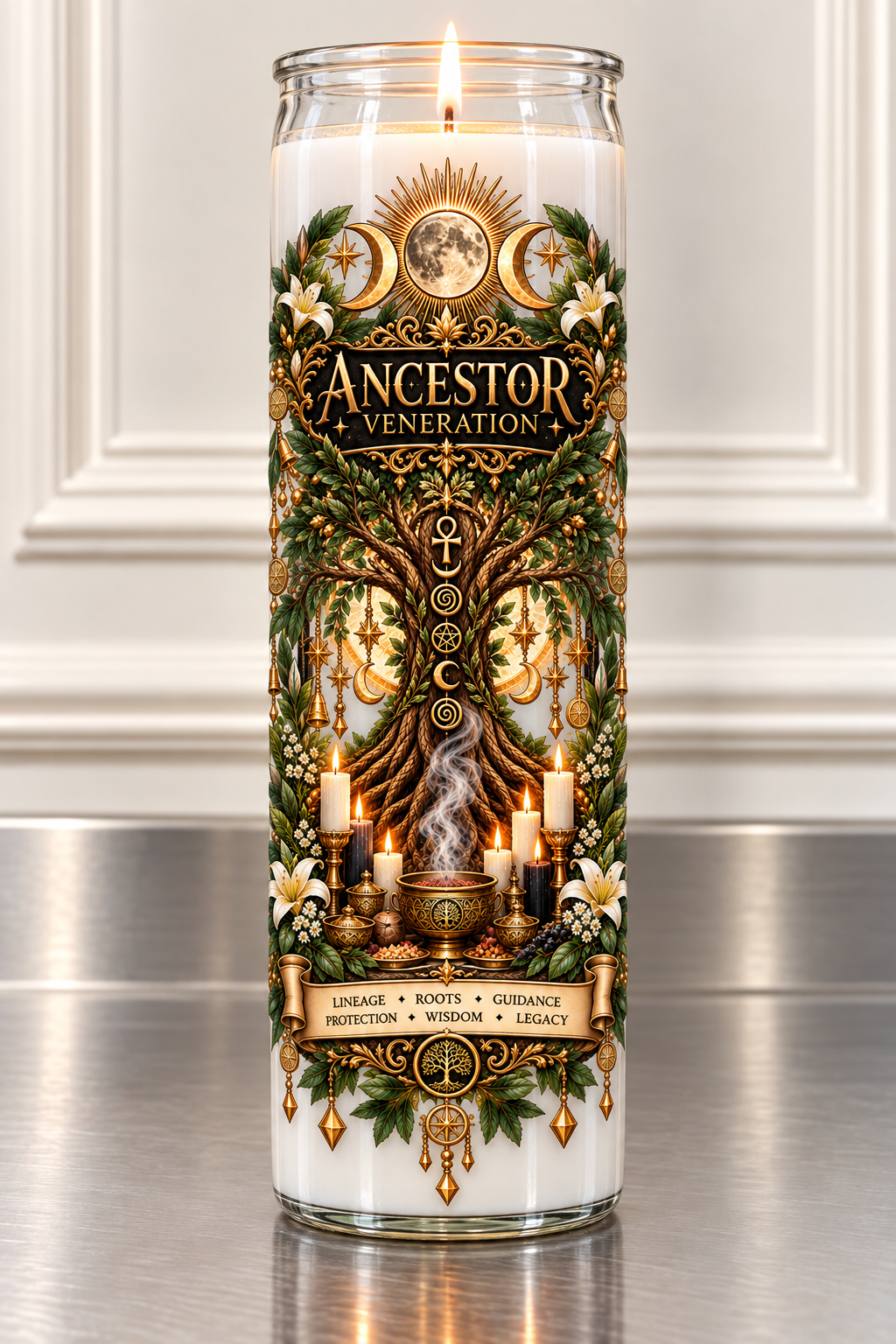 ANCESTOR VENERATION — Lineage, Roots & Guidance Candle