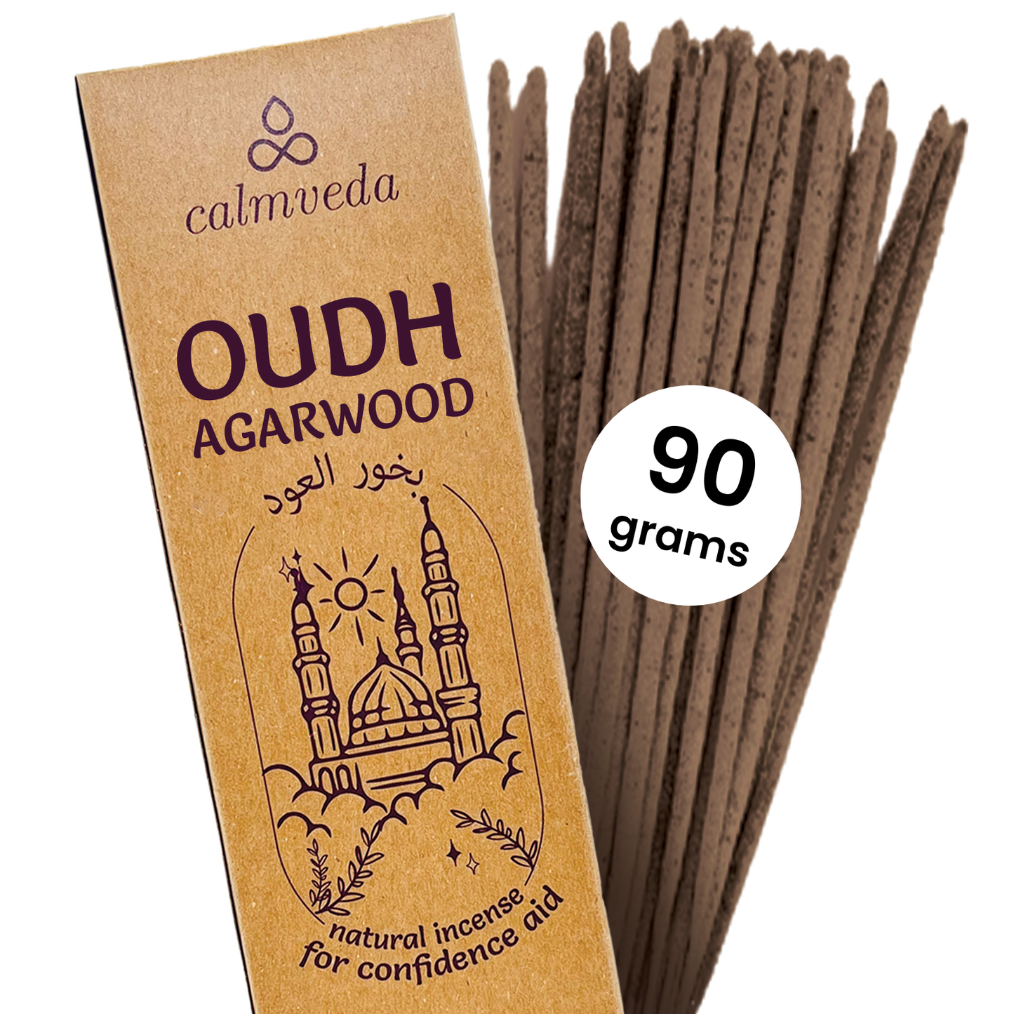 Calmveda Incense & Aromatherapy - Charcoal Based Resin Incense Sticks Large Set - 90 grams