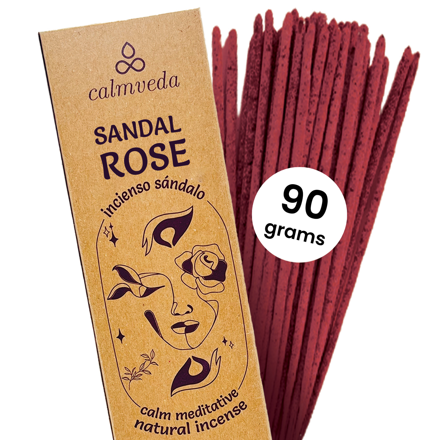 Calmveda Incense & Aromatherapy - Charcoal Based Resin Incense Sticks Large Set - 90 grams