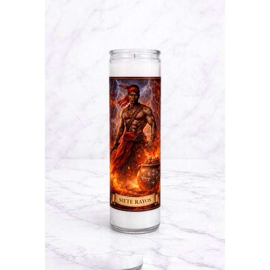 Siete Rayos  Palo Mayombe Devotional Candle
