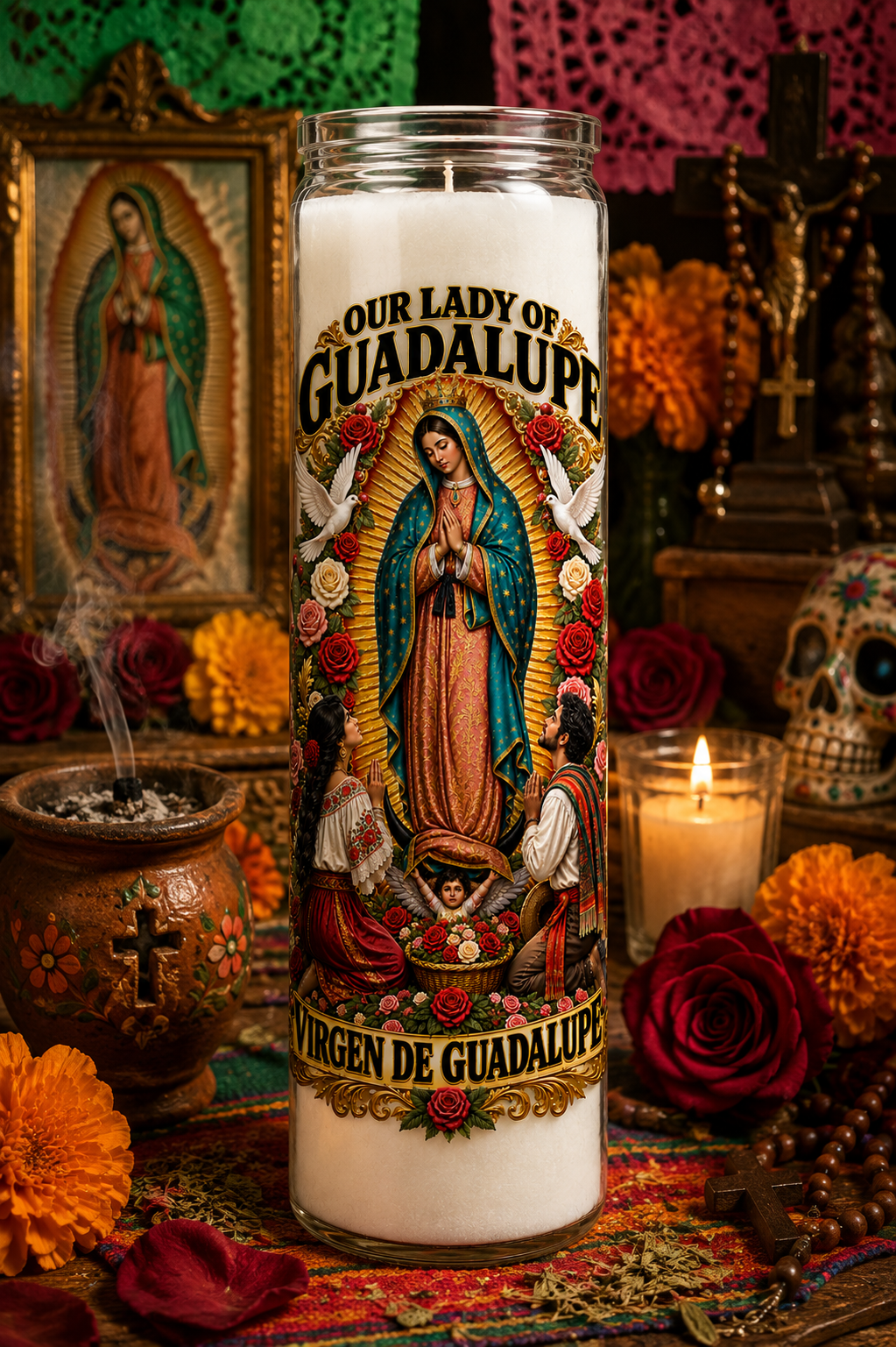 Our Lady of Guadalupe Devotional Candle