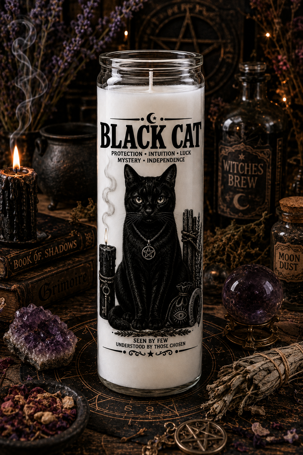 Black Cat Hoodoo Devotional Candle