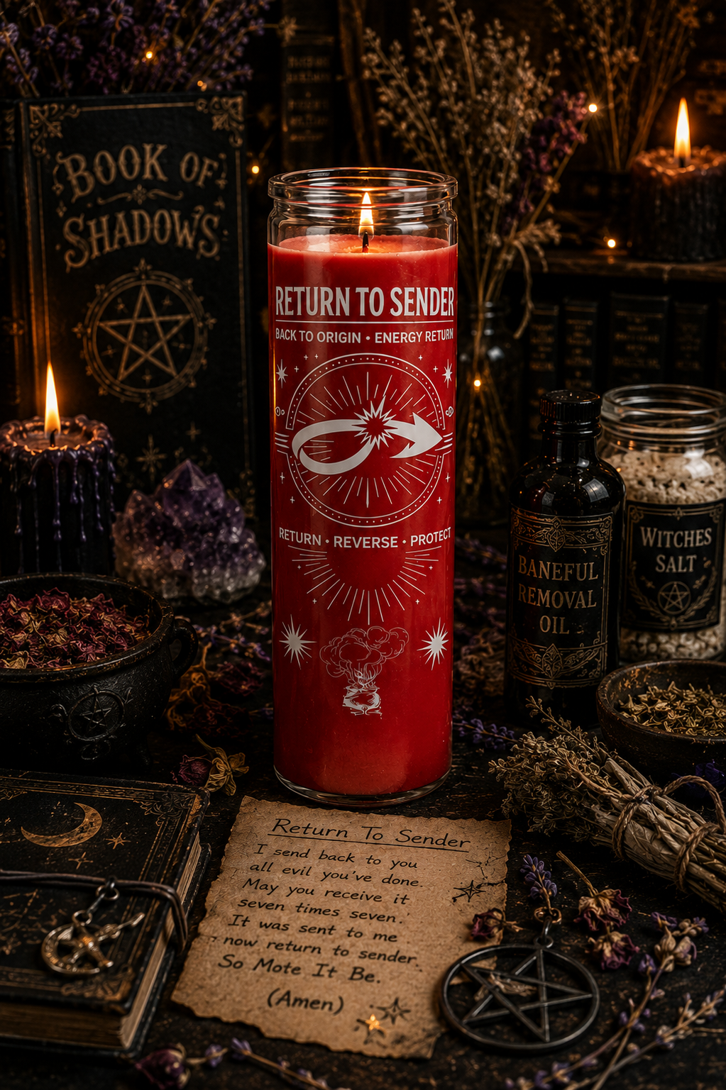 Return to Sender Hoodoo Devotional Candle