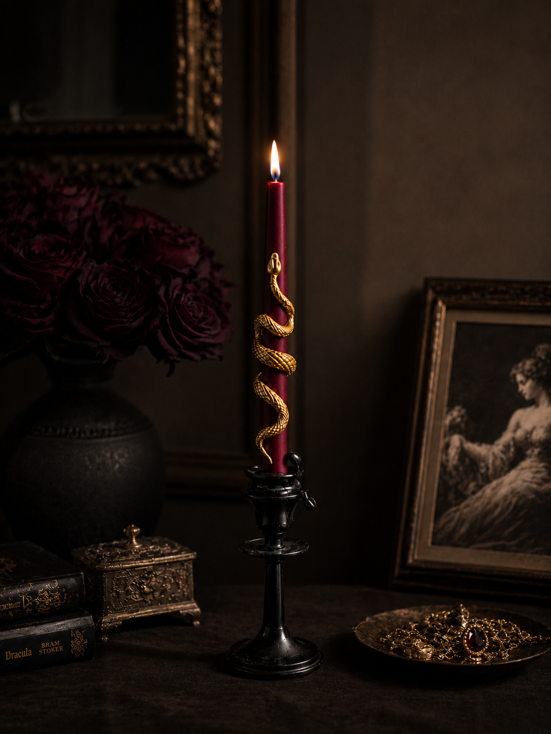 Serpent Taper Candle