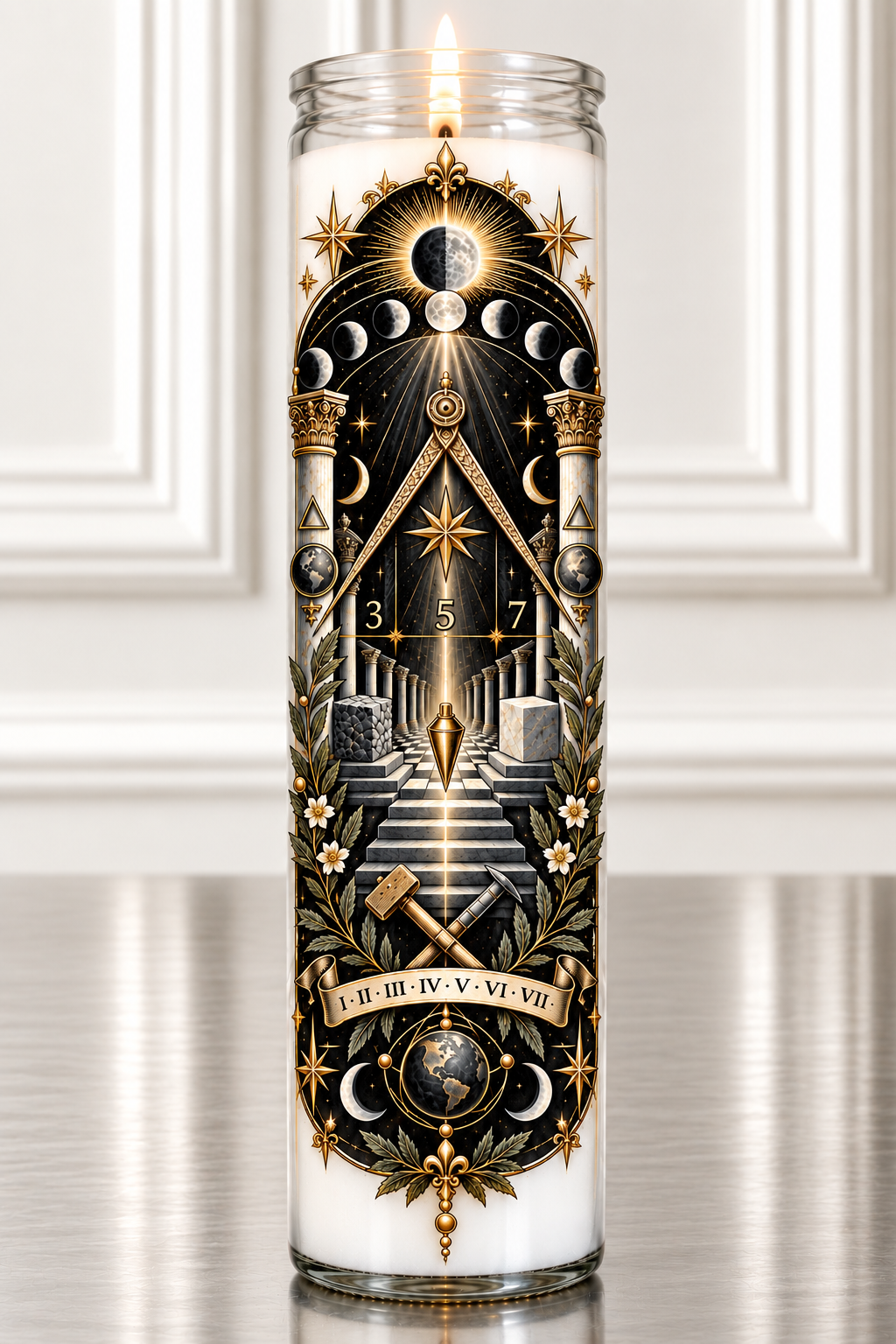 THE SACRED NUMBERS — 3 • 5 • 7  - Freemason Collection Candle
