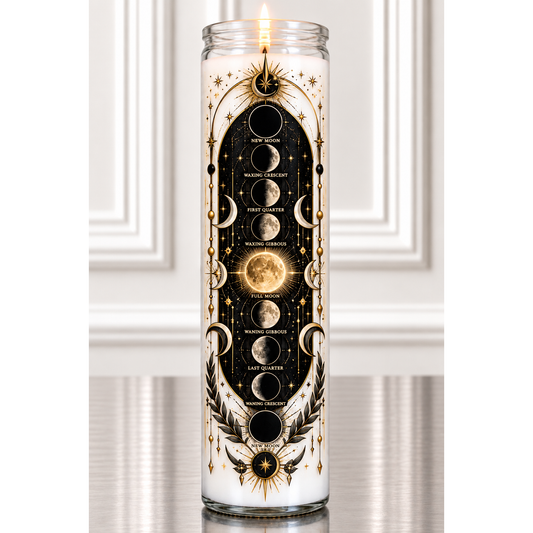 THE LUNAR CYCLE — Moon Phases Candle