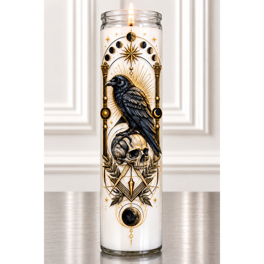 THE RAVEN & THE MEMENTO MORI — Freemason Collection Candle