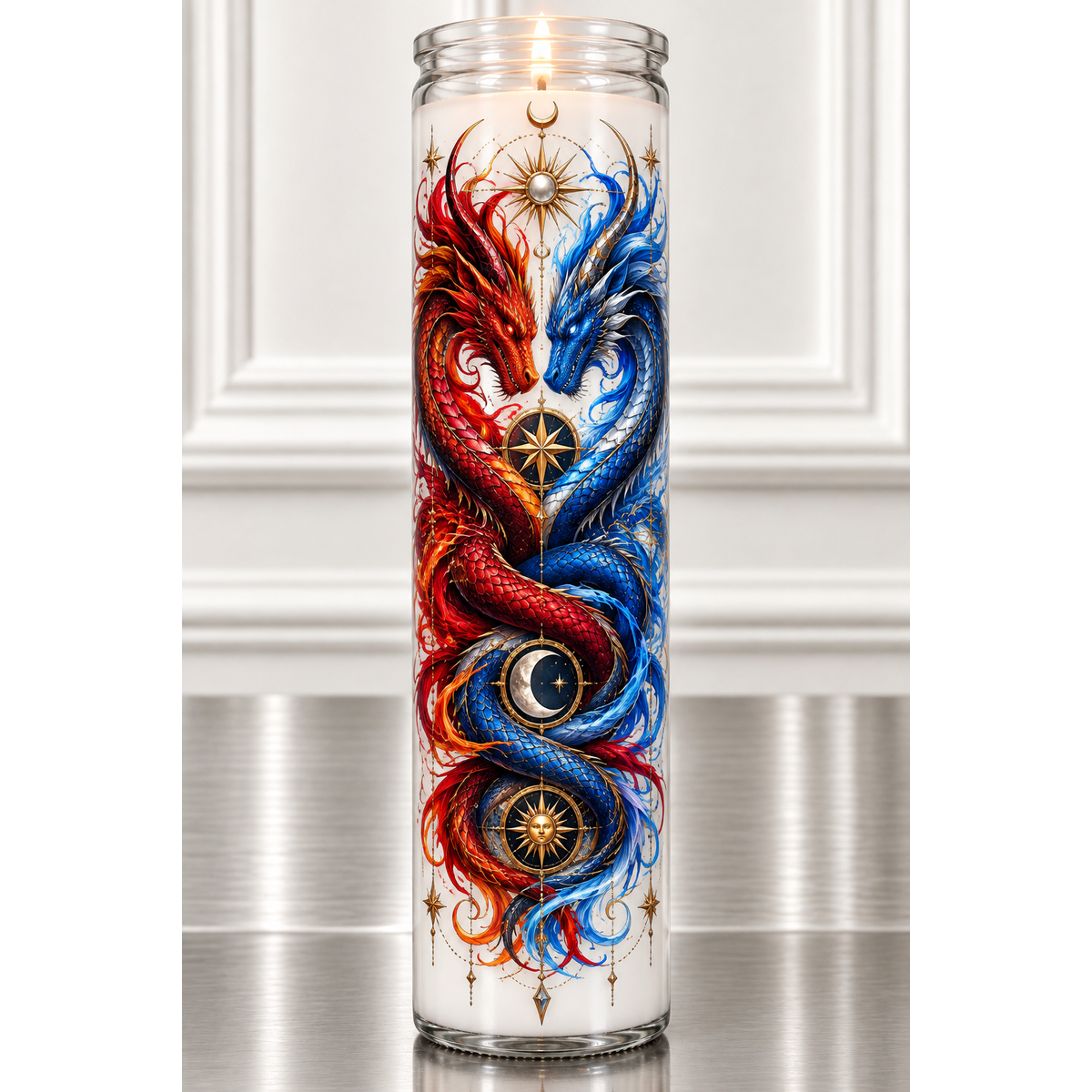 DRAGON DUALITY — Sun & Moon Candle