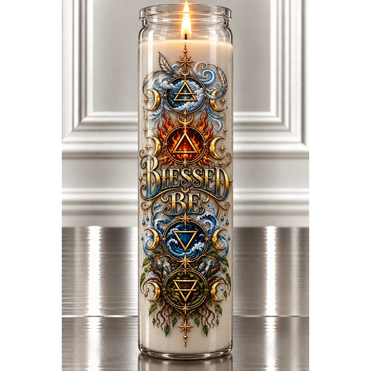 Blessed Be | Four Elements 5-Day Spiritual Candle – Earth, Air, Fire & Water