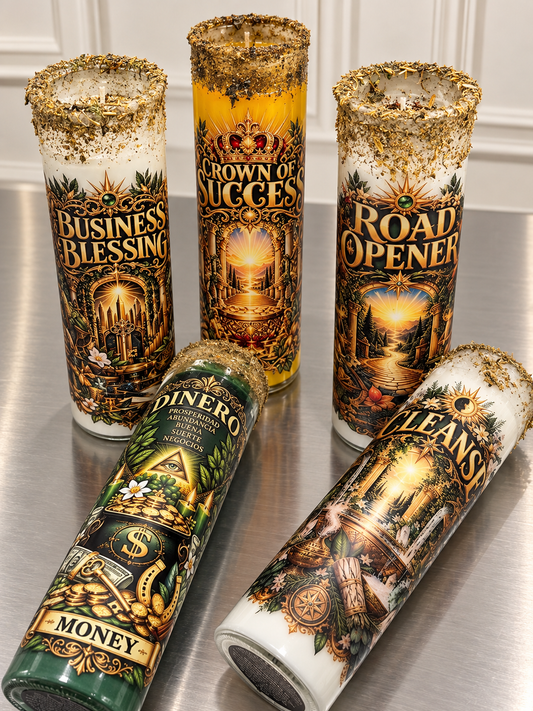 Custom Fixed 5-Day Glass Candle | Prepared & Dressed | Botanica Yende