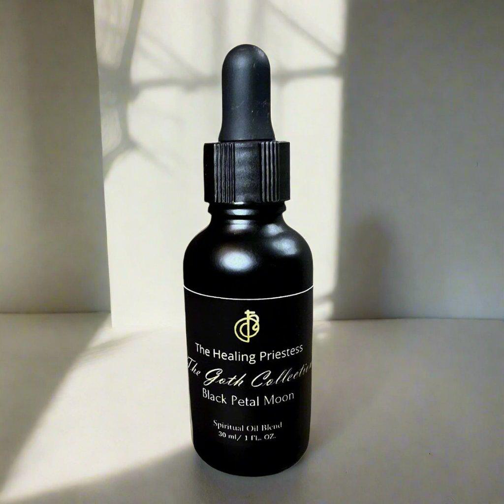 Mezcla de aceites espirituales Black Petal Moon de la colección Goth