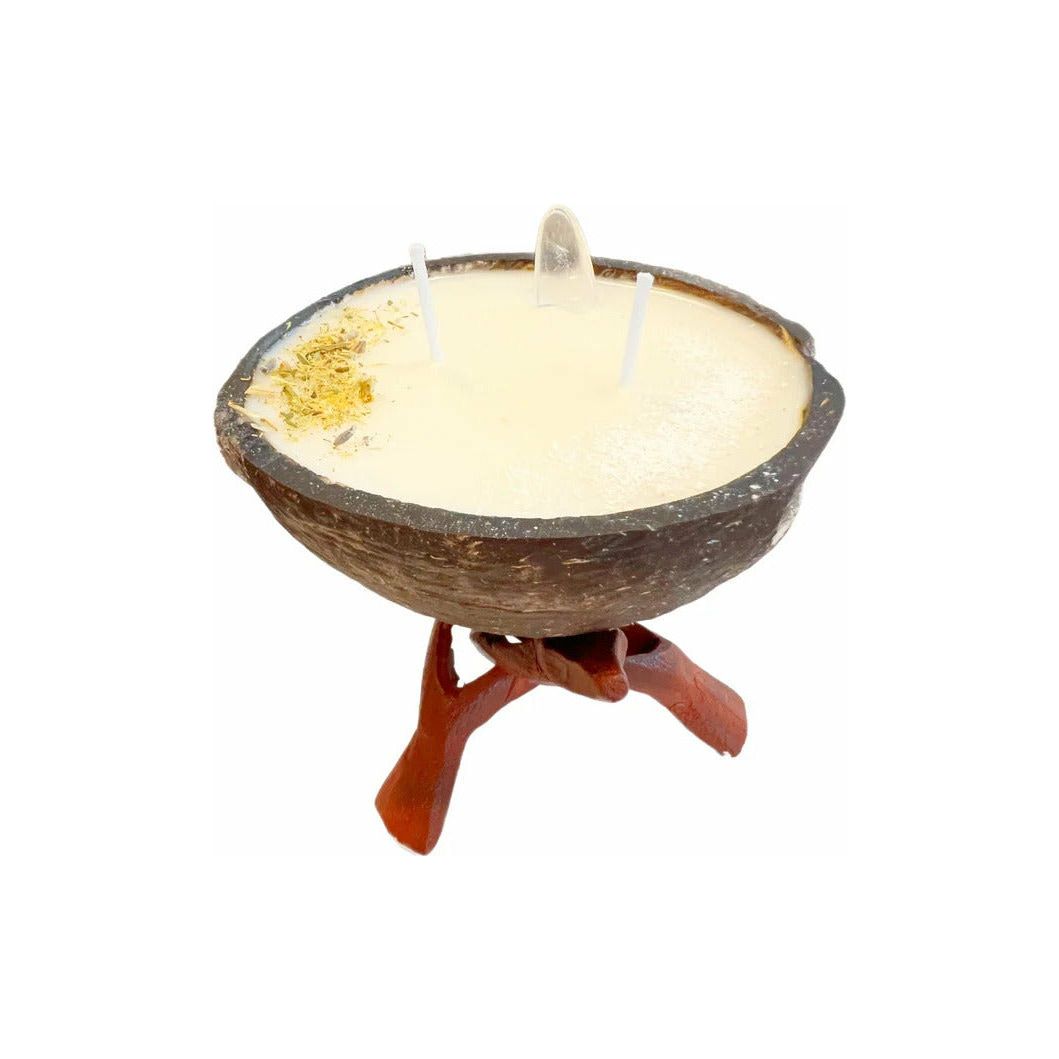 Mental Clarity Candle in Coconut Shell Stand included