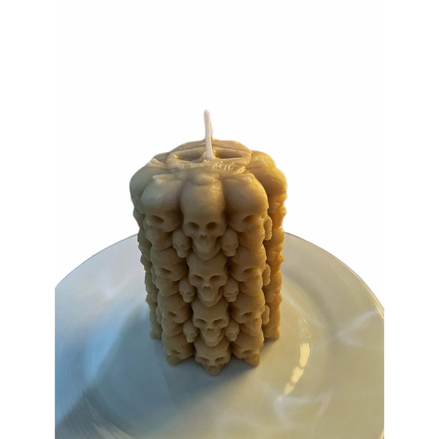Heap of Skulls Pillar Organic Beeswax Candle